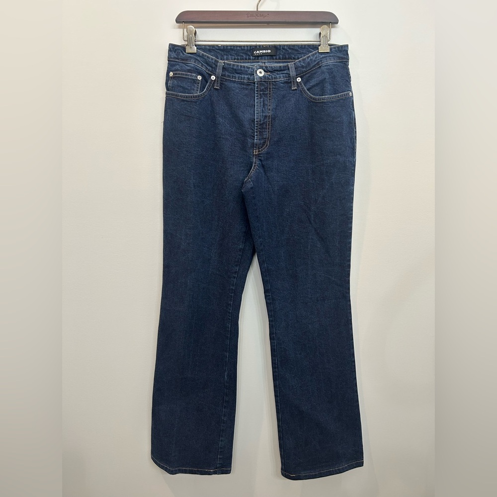 CAMBIO Brenda Woman’s Jeans Dark Wash Cotton Stretch Straight Leg Size 12 32”